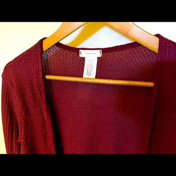 Burgundy Long Length Cardigan - Picture 2 of 2